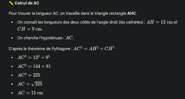 exercice de maths question 1