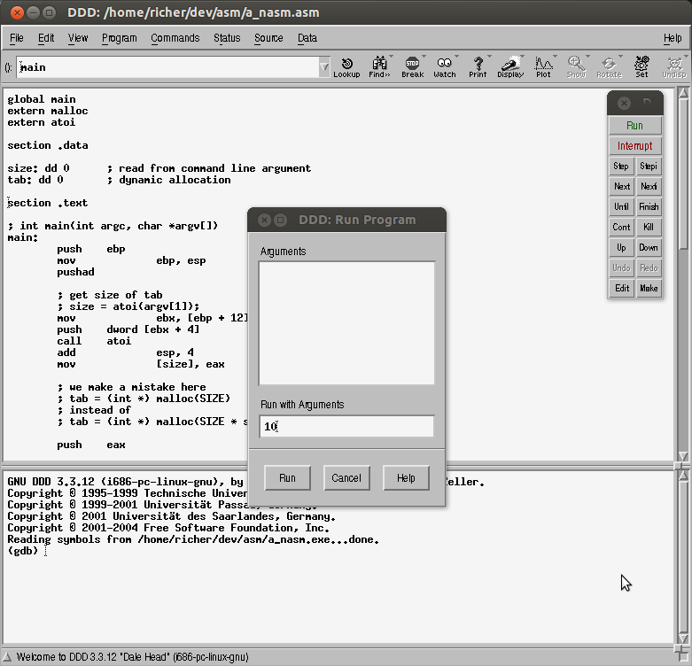 ddd (data display debugger)