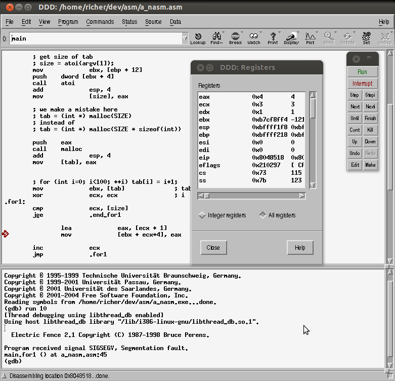 ddd (data display debugger)